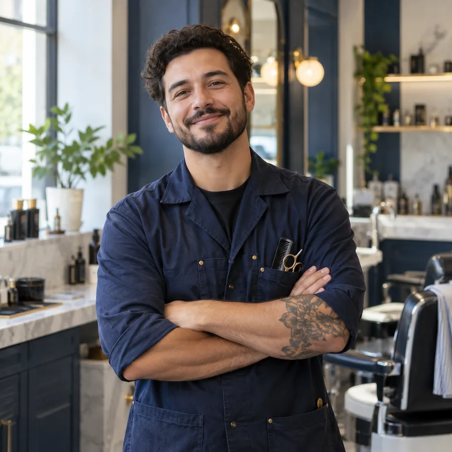Representative demo portrait of a barber